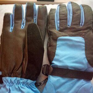 Lands End WARM Blue Padded Gloves
